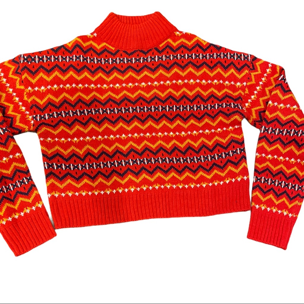 Red Fair Isle sweater. Cute AF. NWOT